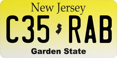 NJ license plate C35RAB