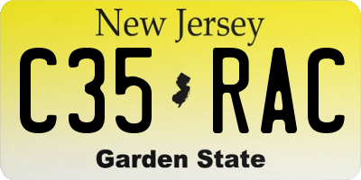 NJ license plate C35RAC