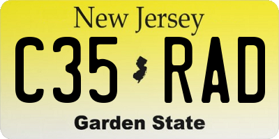 NJ license plate C35RAD