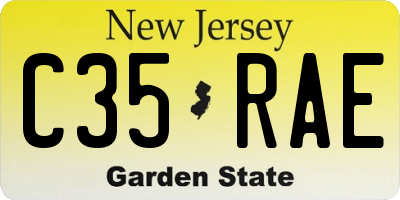 NJ license plate C35RAE