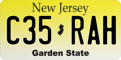 NJ license plate C35RAH