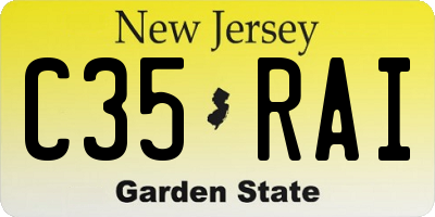 NJ license plate C35RAI