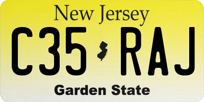 NJ license plate C35RAJ