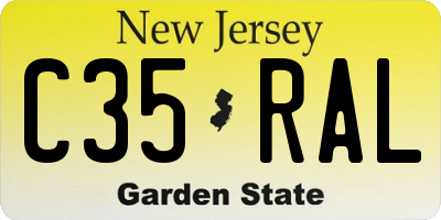 NJ license plate C35RAL