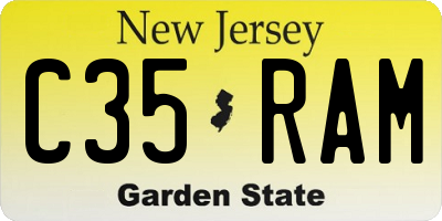 NJ license plate C35RAM