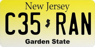 NJ license plate C35RAN