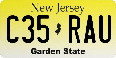 NJ license plate C35RAU