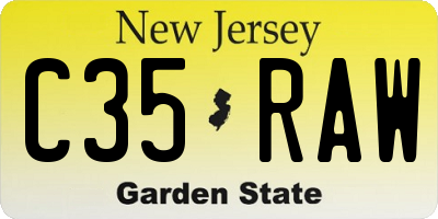 NJ license plate C35RAW