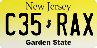 NJ license plate C35RAX