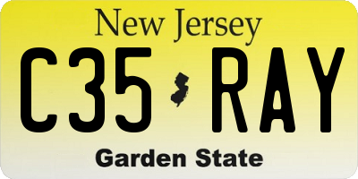 NJ license plate C35RAY