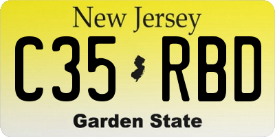 NJ license plate C35RBD