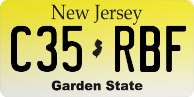 NJ license plate C35RBF