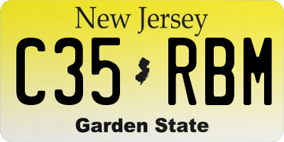 NJ license plate C35RBM