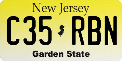 NJ license plate C35RBN