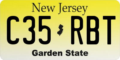 NJ license plate C35RBT