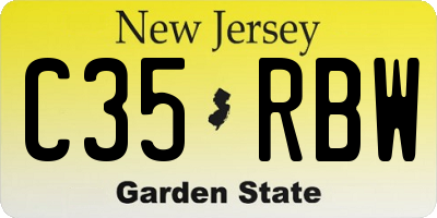 NJ license plate C35RBW
