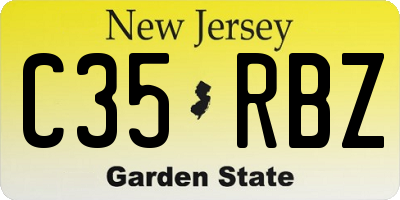 NJ license plate C35RBZ