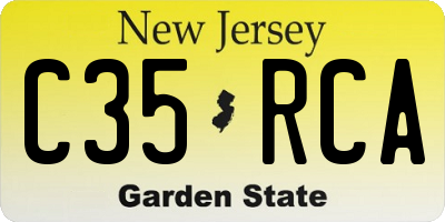 NJ license plate C35RCA