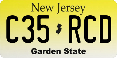 NJ license plate C35RCD