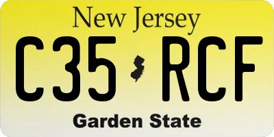 NJ license plate C35RCF
