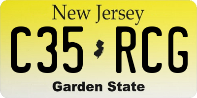 NJ license plate C35RCG