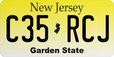 NJ license plate C35RCJ