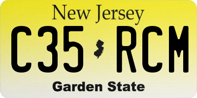 NJ license plate C35RCM