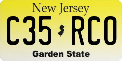 NJ license plate C35RCO