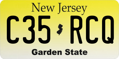 NJ license plate C35RCQ