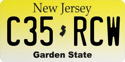 NJ license plate C35RCW