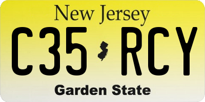 NJ license plate C35RCY