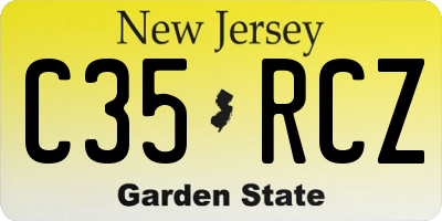 NJ license plate C35RCZ