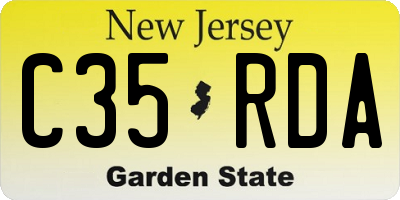 NJ license plate C35RDA