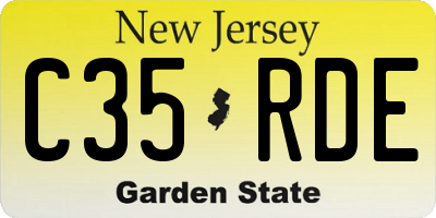 NJ license plate C35RDE