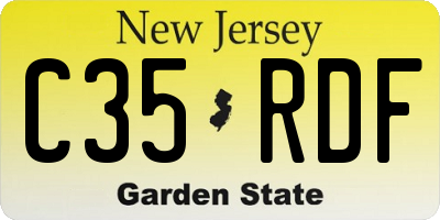 NJ license plate C35RDF