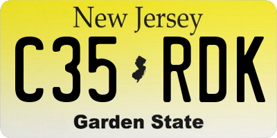 NJ license plate C35RDK