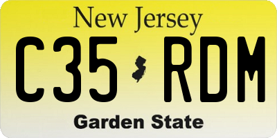 NJ license plate C35RDM