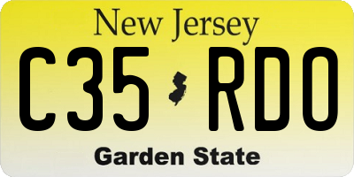 NJ license plate C35RDO