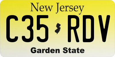 NJ license plate C35RDV