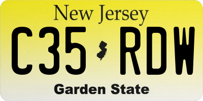 NJ license plate C35RDW
