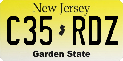 NJ license plate C35RDZ