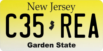 NJ license plate C35REA