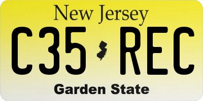 NJ license plate C35REC
