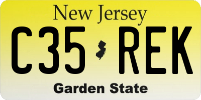 NJ license plate C35REK
