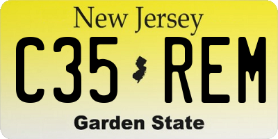 NJ license plate C35REM
