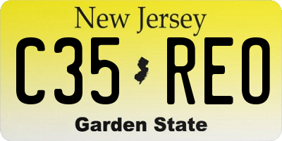 NJ license plate C35REO