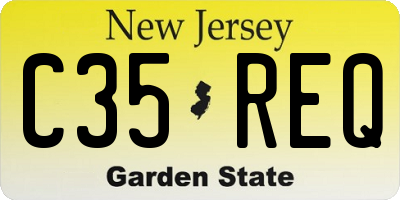 NJ license plate C35REQ