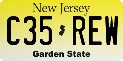 NJ license plate C35REW