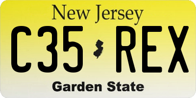 NJ license plate C35REX