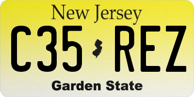 NJ license plate C35REZ